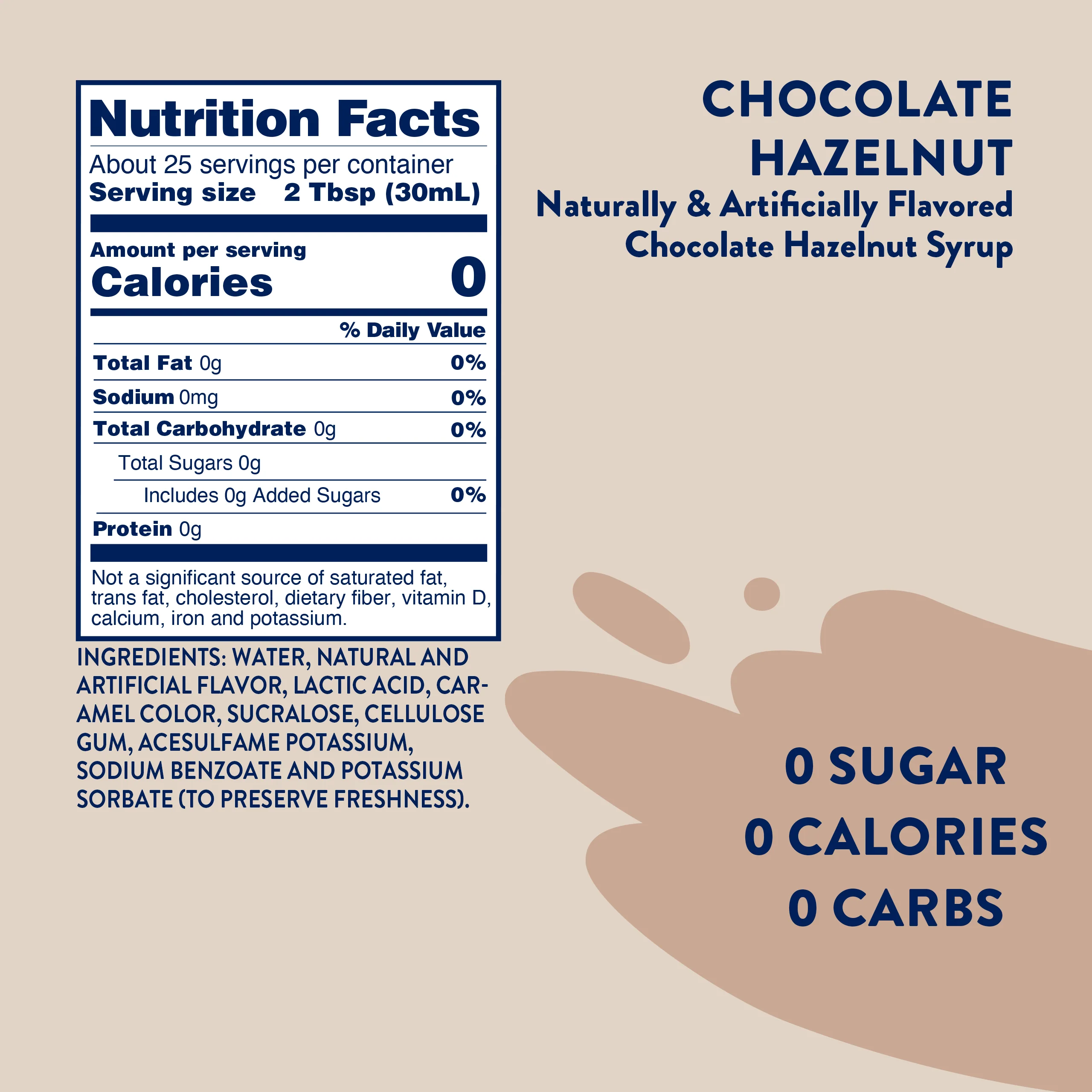 Sugar Free Chocolate Hazelnut Syrup - Image 4