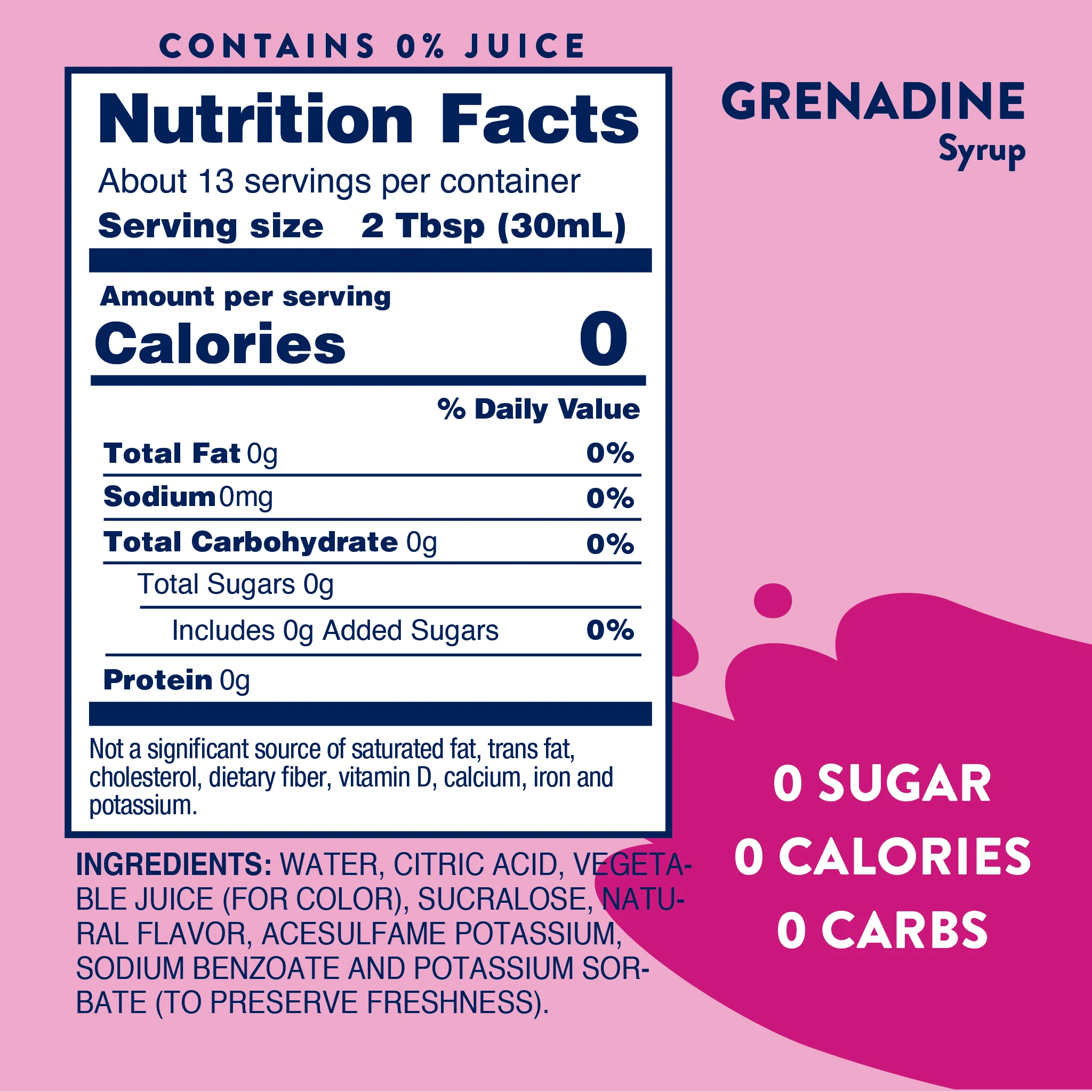 Sugar Free Grenadine Syrup - 375ml - Image 7